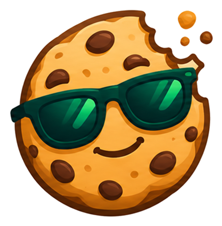 Znak CookieBanerPro - ciastko w okularach