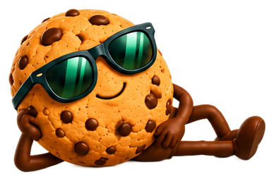 Maskotka CookieBanerPro - odpoczywa