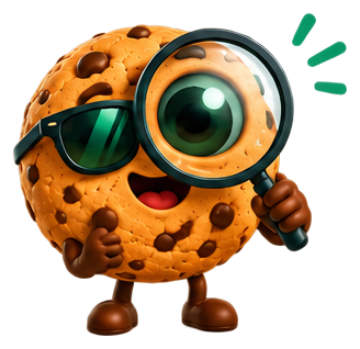 Maskotka CookieBanerPro - z lupą